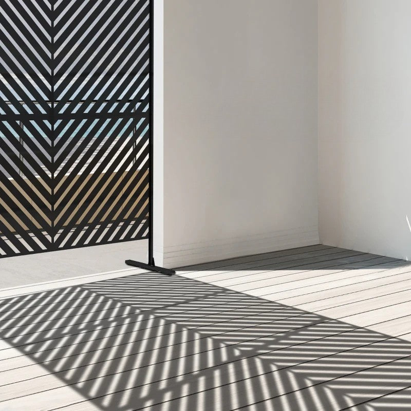 Nancy's Sciacca Privacyscherm - Tuinscherm - Tuinafscheiding - Tuinwand - Zwart - Staal - ± 120 x 45 x 200 cm