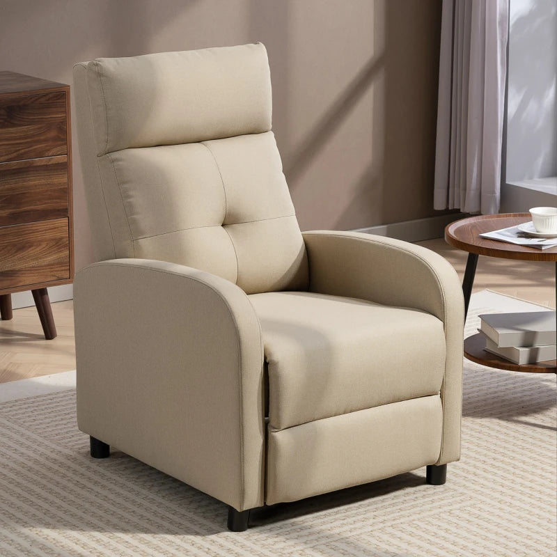 Nancy's Spoleto Relaxfauteuil - Relaxstoel - Loungestoel - Beige - Linnen