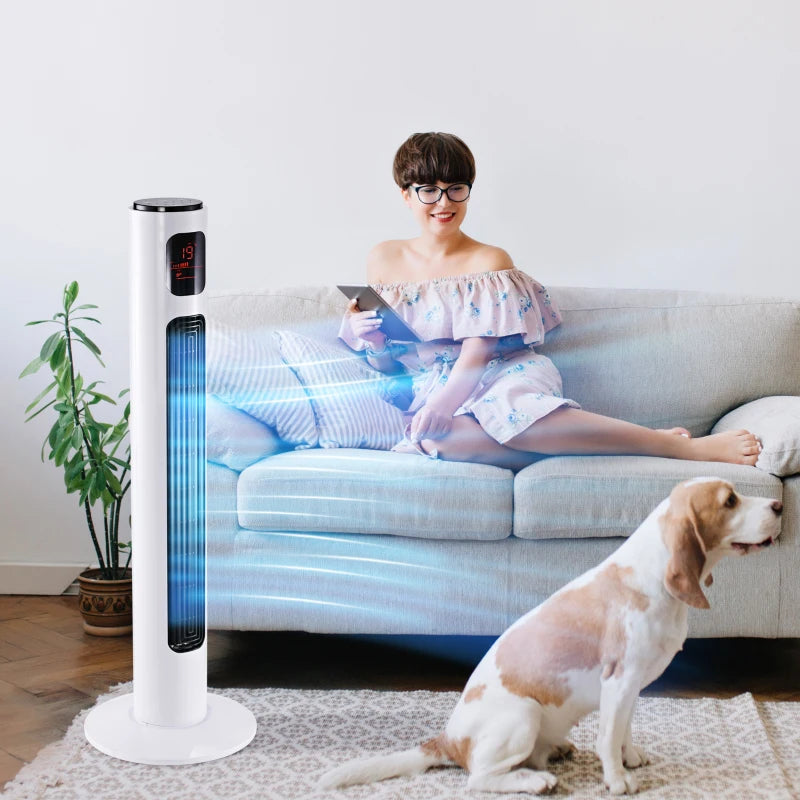 Nancy's Minde Tower Fan - Standing Fan - 3 Modes - 3 Speeds - Timer - Remote Control