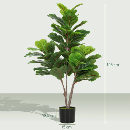 Nancy's Melegnano Kunstplant - Vijgeboom - Kunstboom - Groen - 110 cm hoog