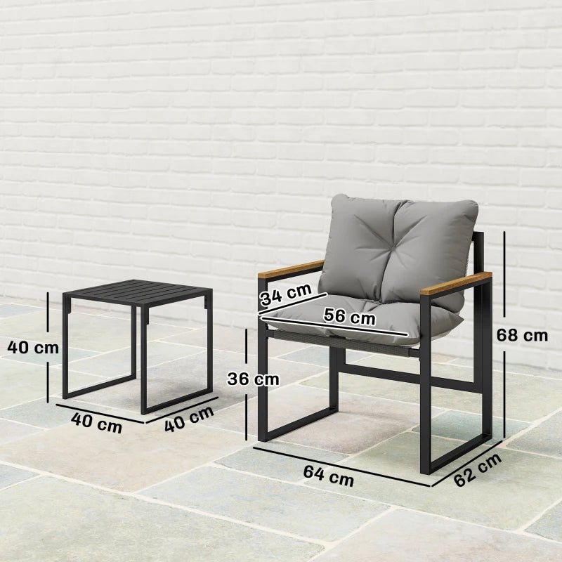Nancy's Reggello Bistroset - Tuinstoelen - Loungestoelen - Balkonstoelen - Zwart / Grijs
