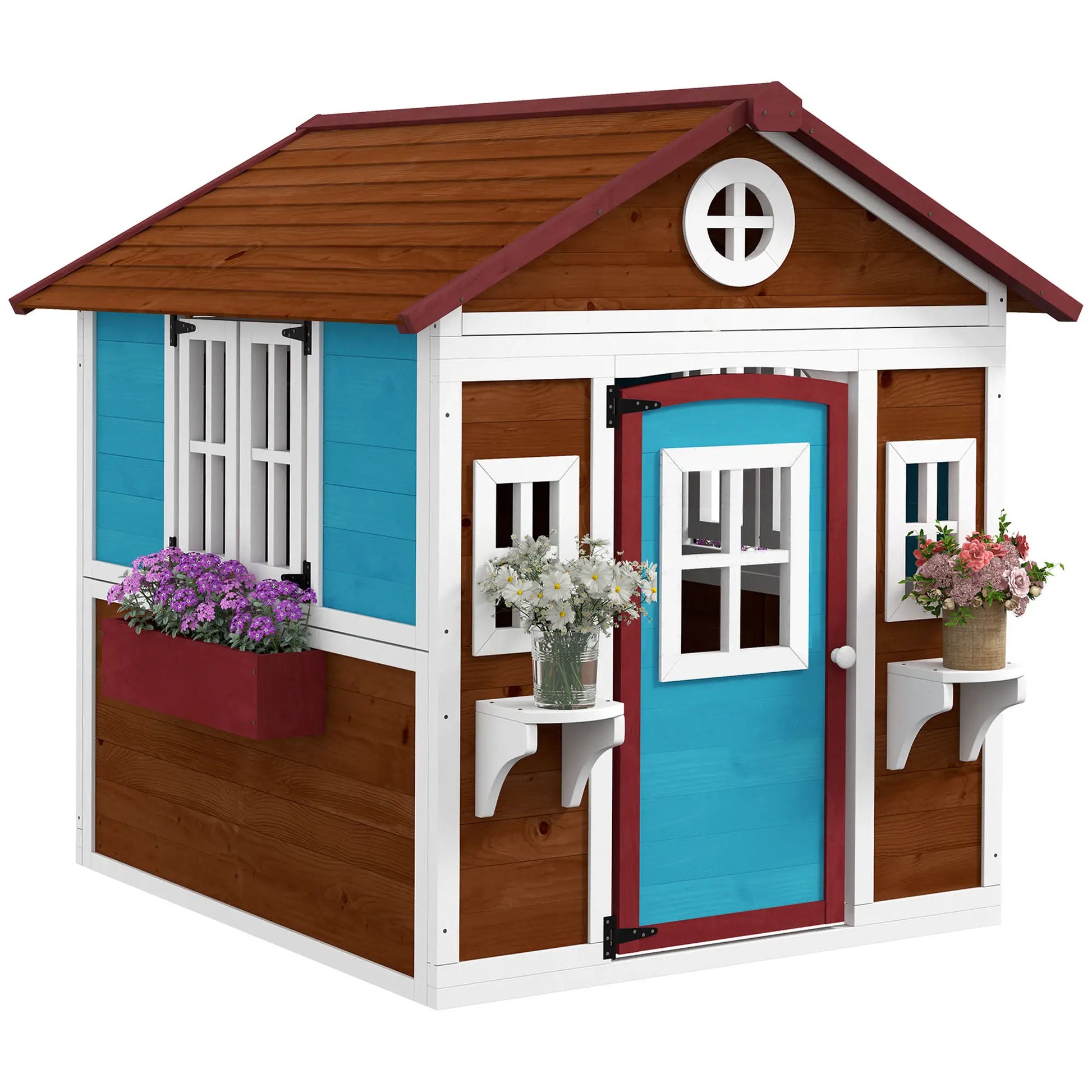 Nancy's Dolo Speelhuisje - Kinderspeelhuisje - Bruin - Dennenhout - ± 115 x 125 x 135 cm