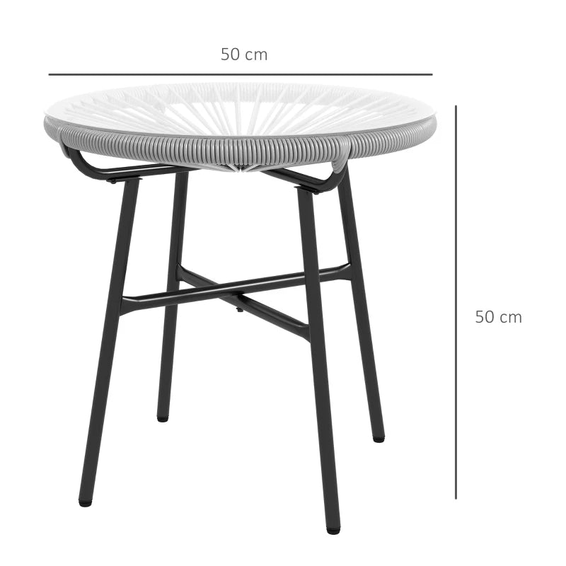 Nancy's Gondar Balkontafel - Tuintafel - Terrastafel - Buitentafel - Rotan - Grijs - 50 x 50 x 50 cm