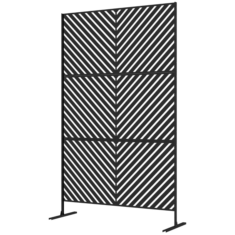 Nancy's Sciacca Privacyscherm - Tuinscherm - Tuinafscheiding - Tuinwand - Zwart - Staal - ± 120 x 45 x 200 cm