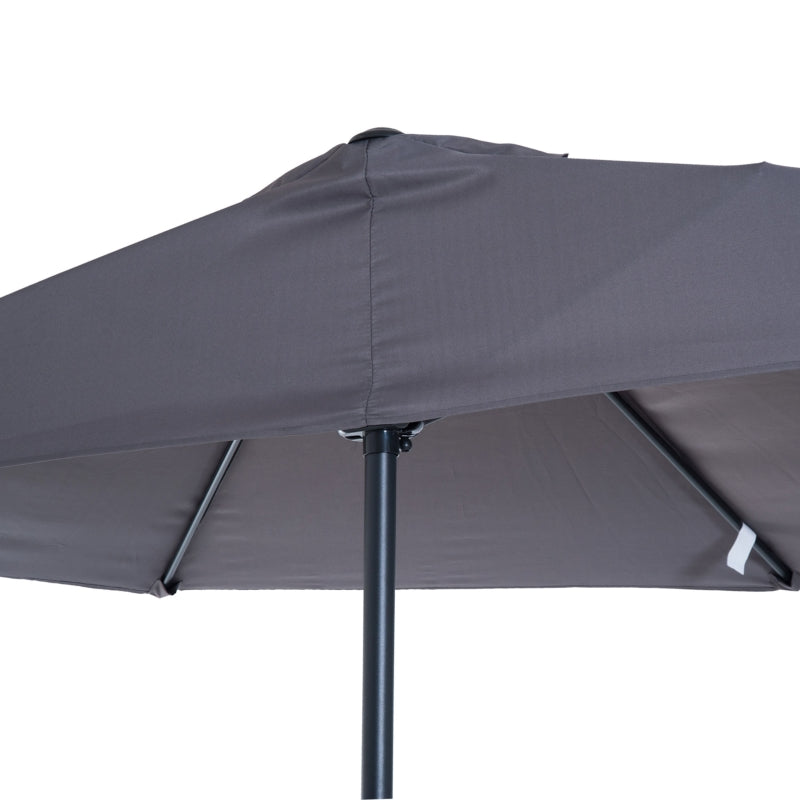 Nancy's Vacaville Parasol - Garden umbrella - Sun protection - Half round - Crank - Aluminum - Half round - Gray - Black - ± 300 x 150 cm