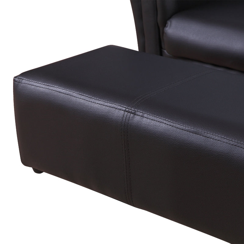 Nancy's Zorro Kinderbank Met Voetenbank - Kinderfauteuil - 2-Delige Set - Zwart