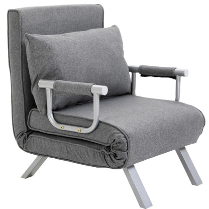 Nancy's Manarola Slaapbank - Slaapfauteuil - Verstelbaar - Grijs - Linnen