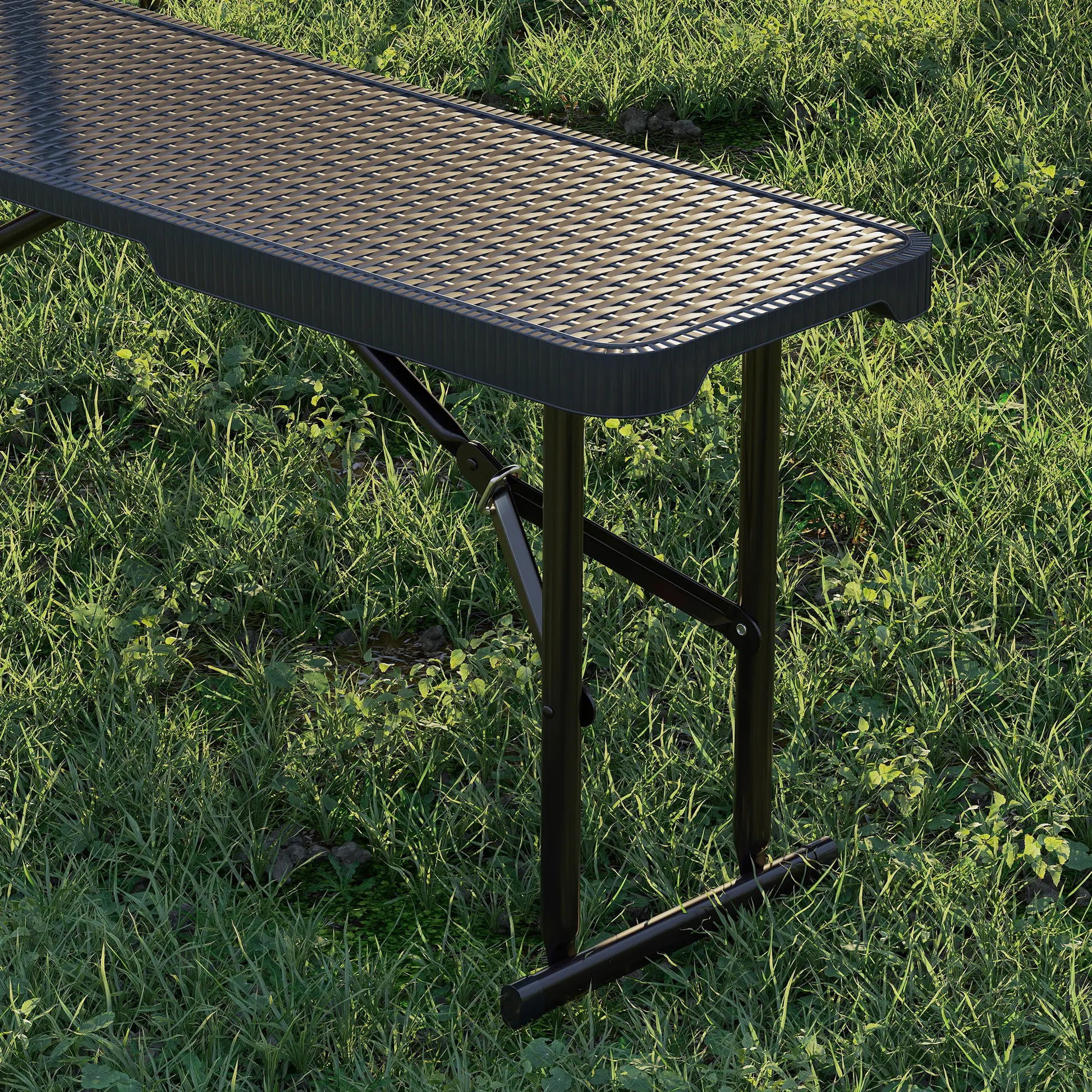 Nancy's Fauglia Picknicktafel - Campingtafel - Inklapbaar - Zwart / Bruin
