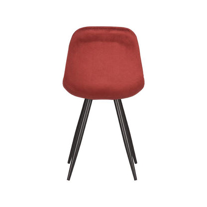 LABEL51 Eetkamerstoel Capri - Set van 2 - Kuipstoel - Keukenstoel - Eetkamerstoelen - Fluweel - Rood - 46 x 56 x 88 cm