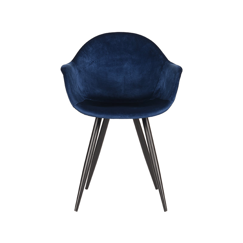 LABEL51 Forli Eetkamerstoel - Set van 2 - Fluweel - Stoel - Eetkamerstoelen - Blauw - 60 x 83 x 58 cm