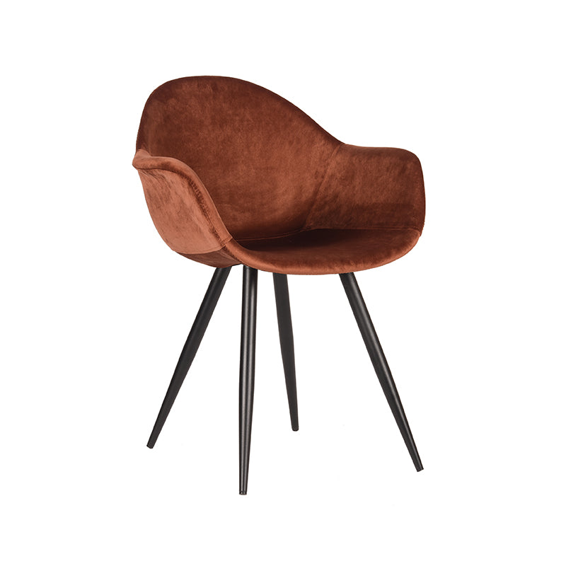 LABEL51 Eetkamerstoel Forli - Set van 2 - Fluweel - Stoel - Eetkamerstoelen - Rust - 60 x 83 x 58 cm