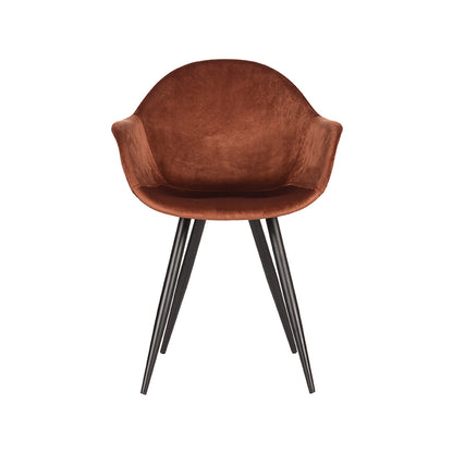 LABEL51 Eetkamerstoel Forli - Set van 2 - Fluweel - Stoel - Eetkamerstoelen - Rust - 60 x 83 x 58 cm
