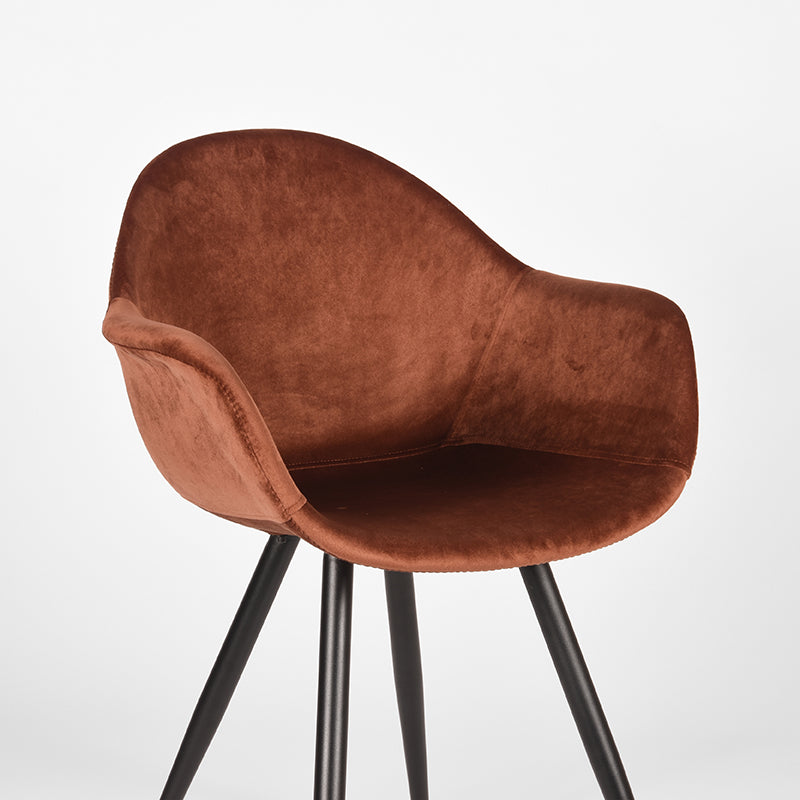 LABEL51 Eetkamerstoel Forli - Set van 2 - Fluweel - Stoel - Eetkamerstoelen - Rust - 60 x 83 x 58 cm