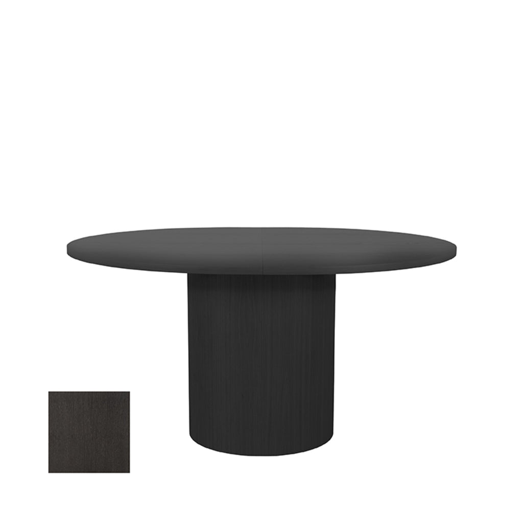 LABEL51 Eettafel Oliva - Zwart Eiken - 150x130x78 cm + Uitschuifbaar 50 cm