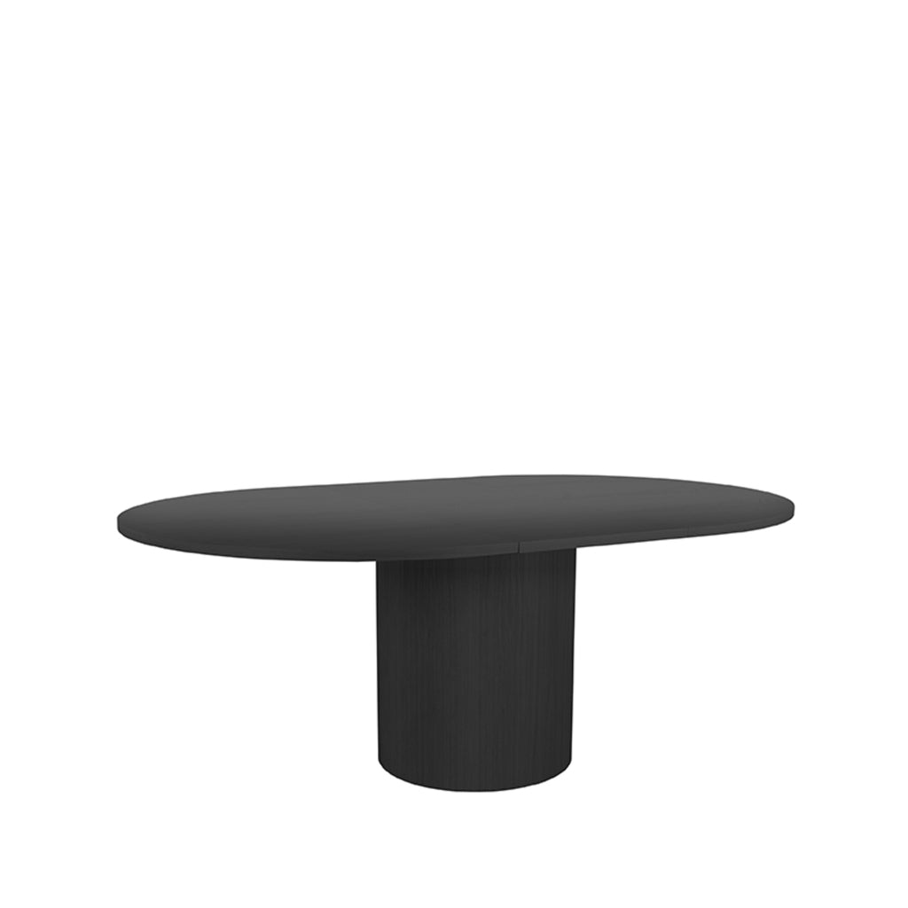 LABEL51 Eettafel Oliva - Zwart Eiken - 150x130x78 cm + Uitschuifbaar 50 cm