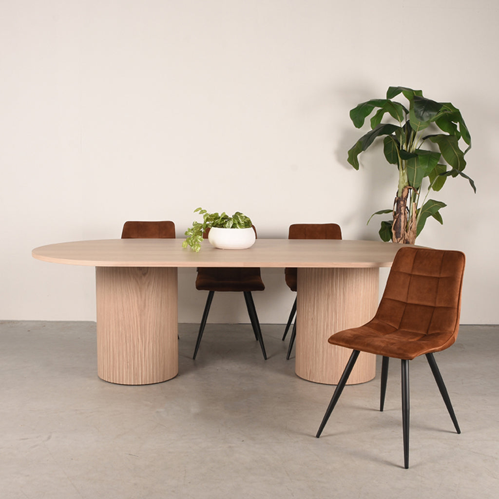 LABEL51 Eettafel Oliva - Naturel Eiken - Ovaal - 240x120x75 cm