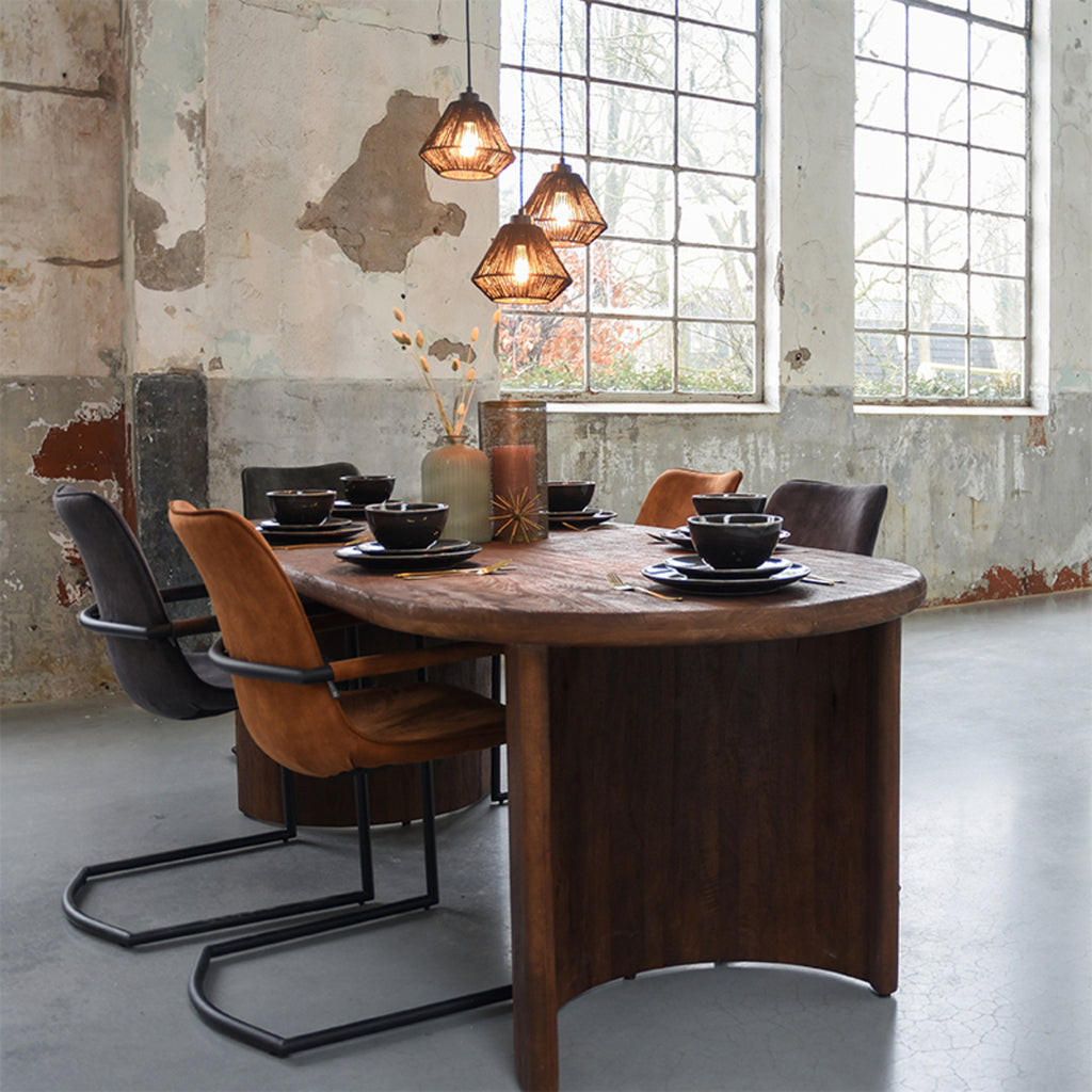 LABEL51 Eetkamertafel Vito - Espresso Mangohout - 240x100x76 cm