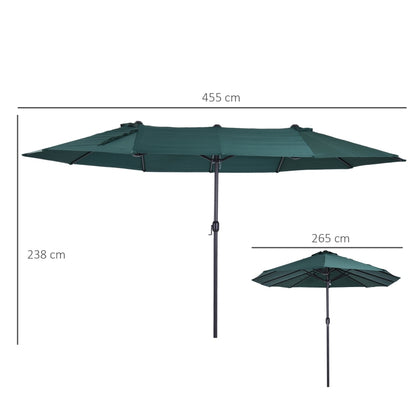 Nancy's Alba Lake Parasol met Parasolstandaard - Groen - ± 460 x 270 cm