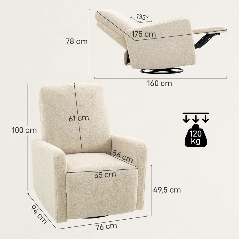 Nancy's Padus Relaxfauteuil - Loungestoel - Relaxstoel - Beige - Fleece