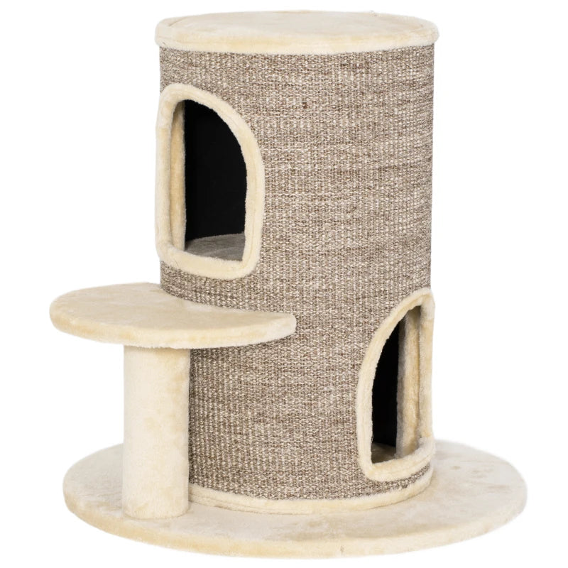 Nancy's Nicotera Krabpaal - Kattenhol - Kattenpaal - Beige / Bruin - Pluche / Sisal - ± 60 x 60 x 60 cm