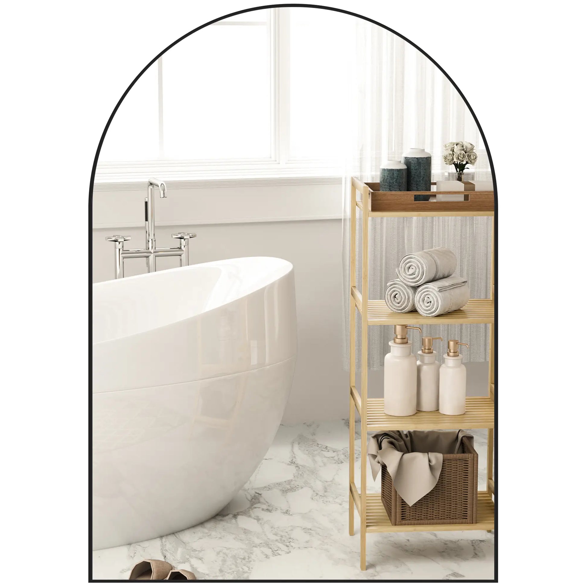 Nancy's Dego Badkamerspiegel - Zwart - 50L x 3B x 70H cm