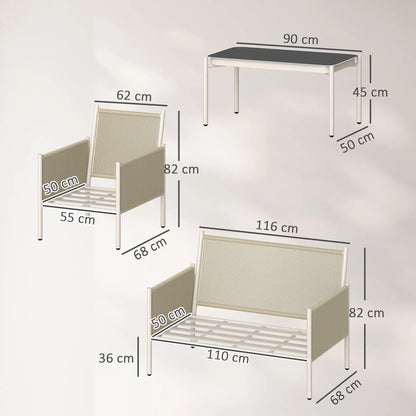 Nancy's Gallio Loungeset - Tuinset - Tuinmeubelset - Lichtgrijs / Bruin - Rotan