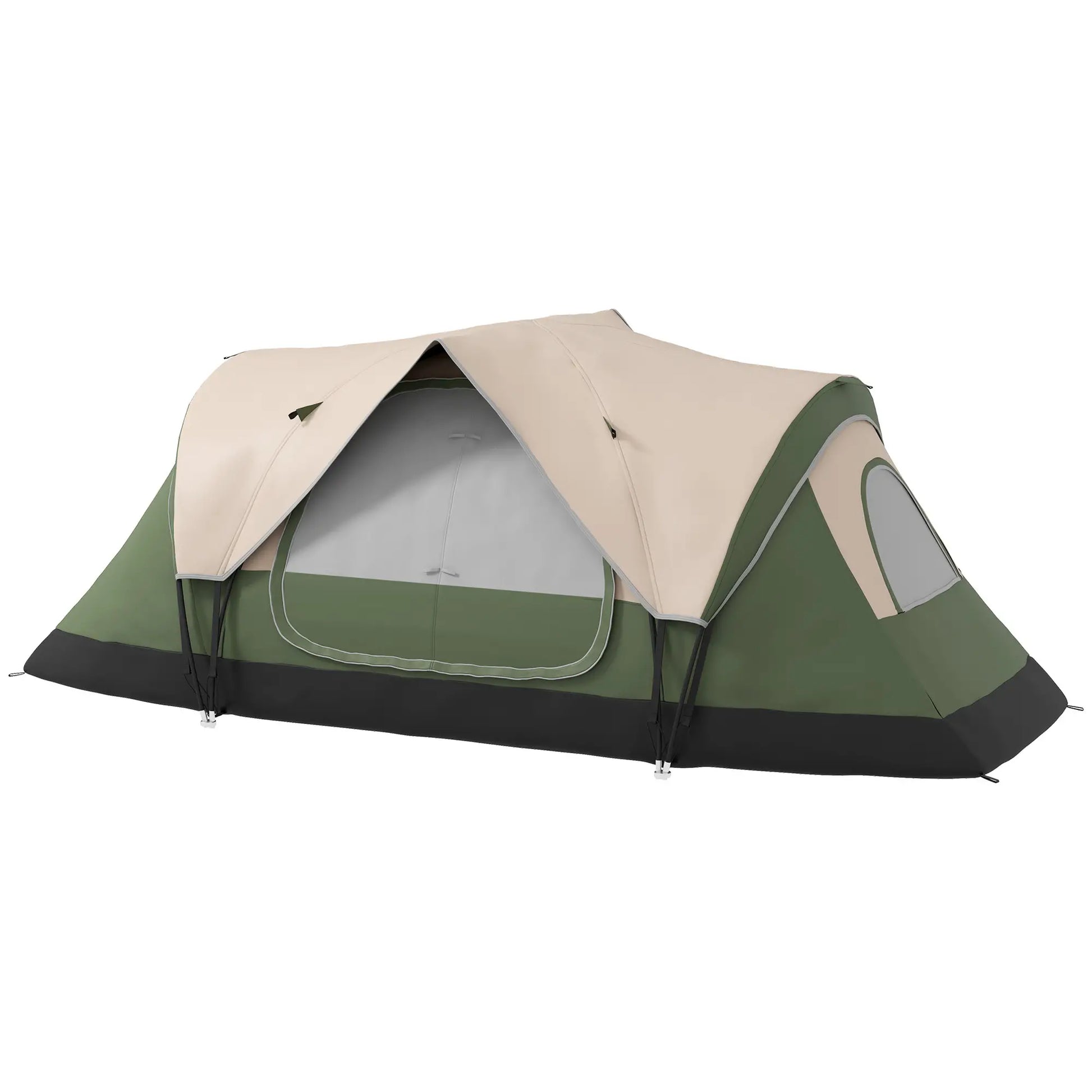 Nancy's Durazzano Kampeertent - 6-Persoons Campingtent - 2 Slaapkamers - Donkergroen - 450 x 215 x 180 cm
