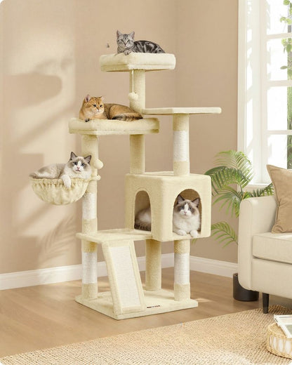 Nancy's Settala Krabpaal - Kattenboom - Krabplank - Beige - ± 50 x 50 x 135 cm