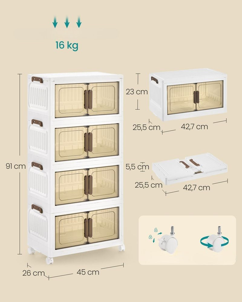 Nancy's Pragelato Opbergbox - Organizer - Veelzijdig - Kunststof - ± 45 x 25 x 90 cm
