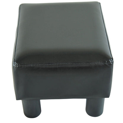 Nancy's New York Footstool - Stool - Footrest - Pouf - Faux Leather - Black/White - 40 x 30 x 24 cm