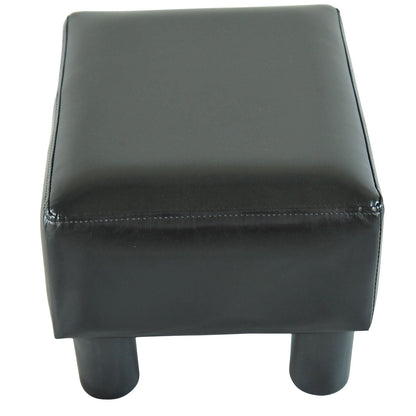 Nancy's New York Footstool - Tabouret - Repose-pieds - Pouf - Simili Cuir - Noir/Blanc - 40 x 30 x 24 cm