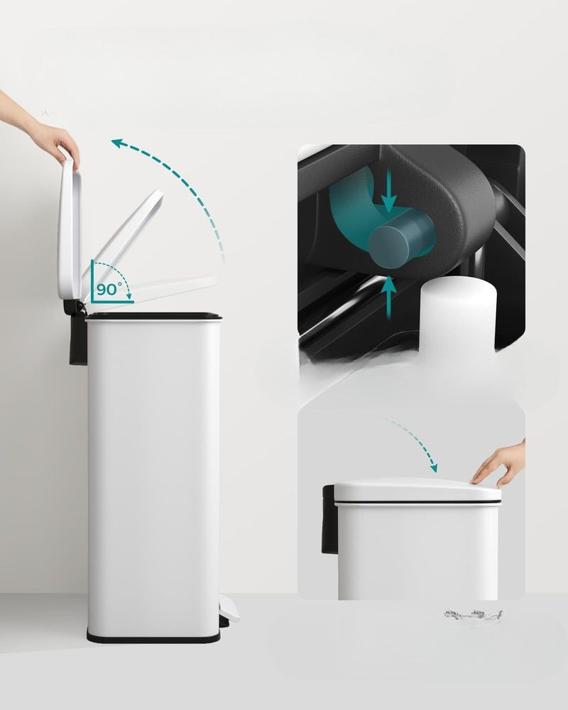 Nancy's Morbegno Pedaalemmer - Afvalbak - Prullenbak - Wit - 40 Liter