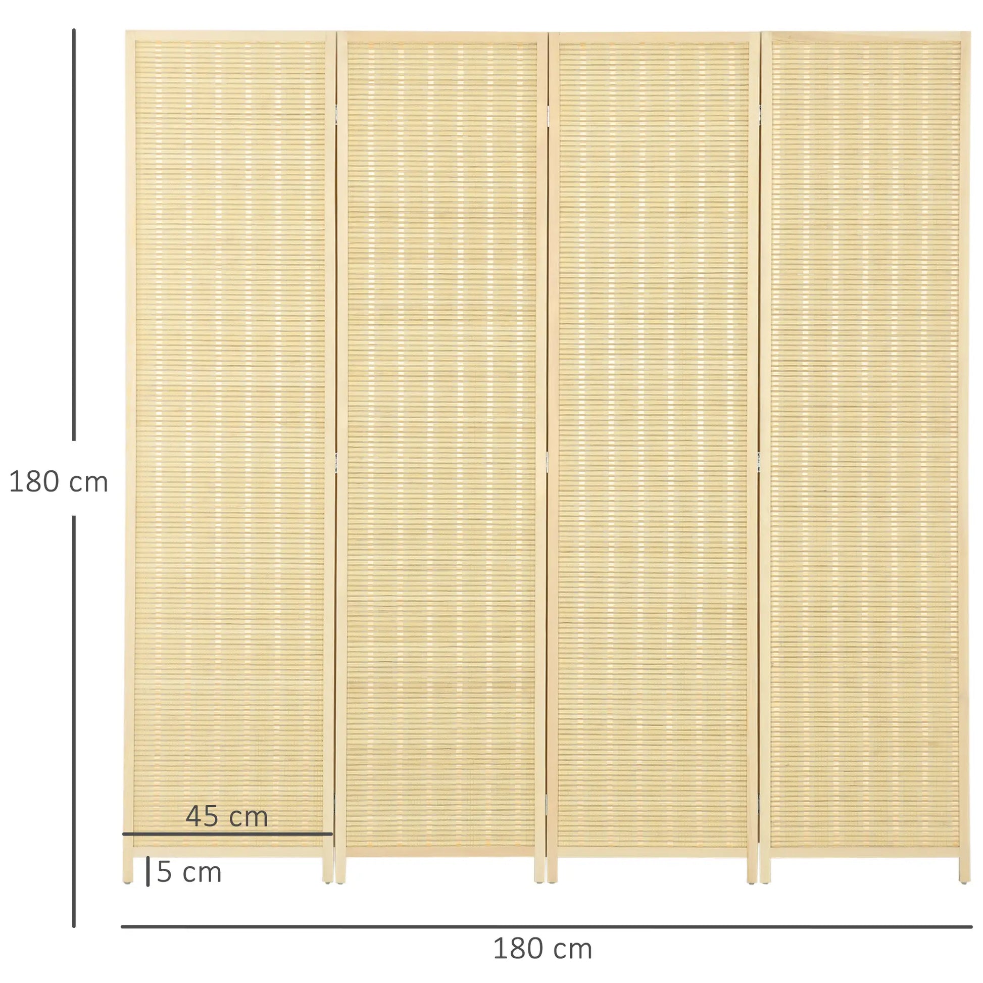 Nancy's Areias Kamerscherm - Privacyscherm - Roomdivider - Bamboe / Dennenhout - 180 x 180 cm