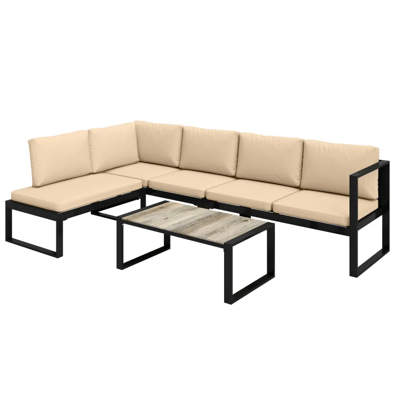 Nancy's Reitano Loungeset - Tuinset - Terrasset - 4-Delige Lounge Set - Zwart / Kaki / Grijs