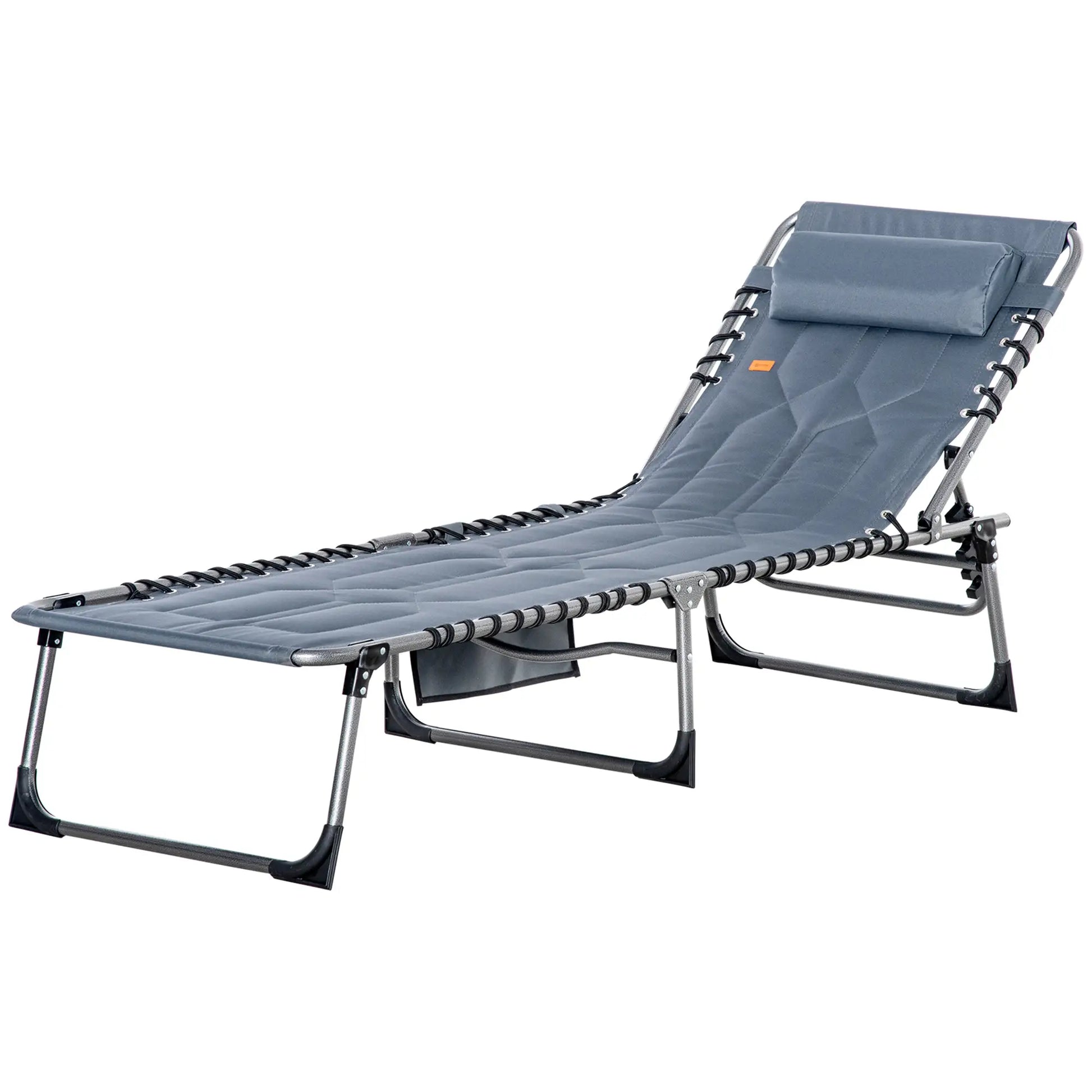 Nancy's Cermenate Ligbed - Tuinligstoel - Verstelbare Rugleuning - Strandbed - Grijs