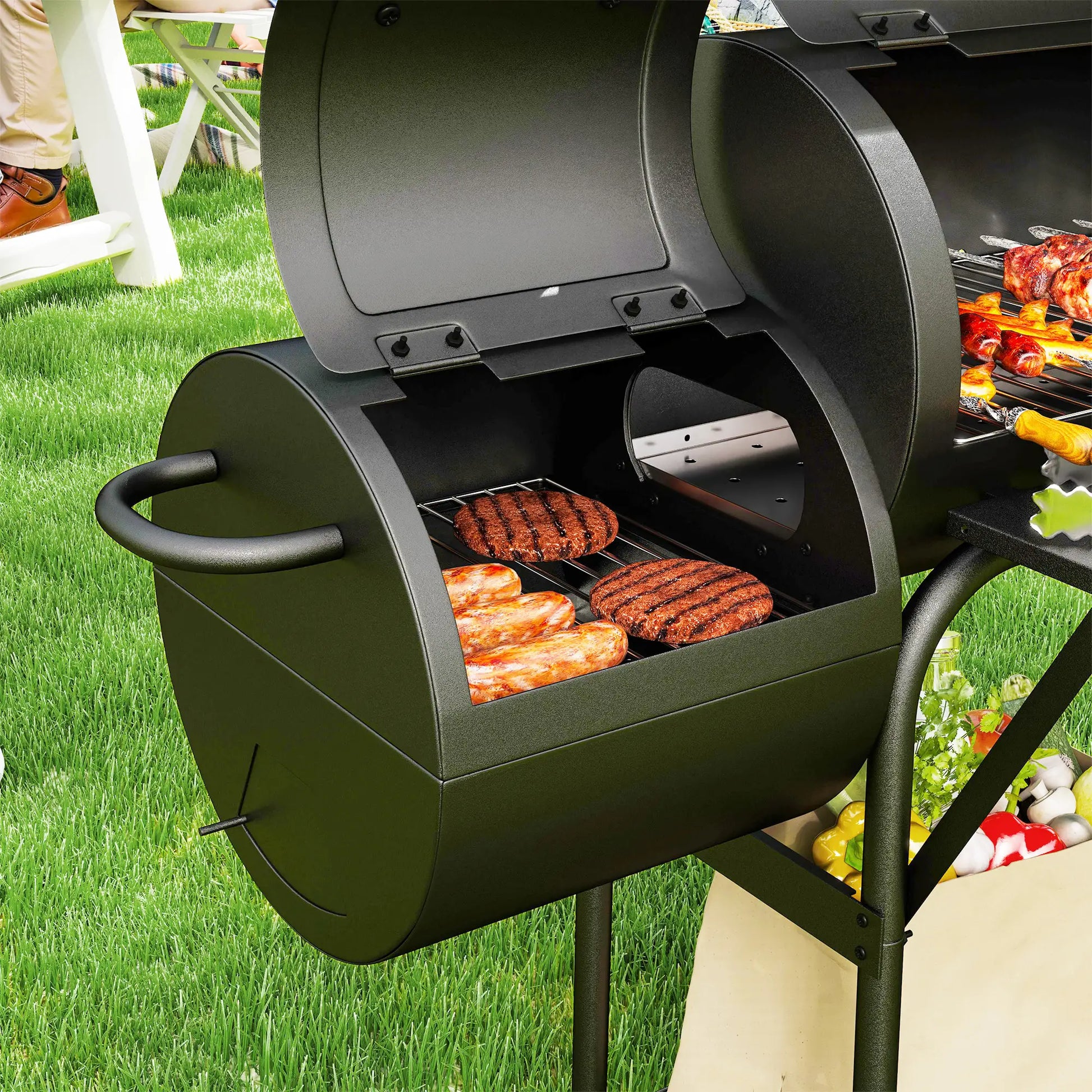 Nancy's Courmayeur Barbecue - BBQ - Houtskoolbarbecue - Met Thermometer - Zwart