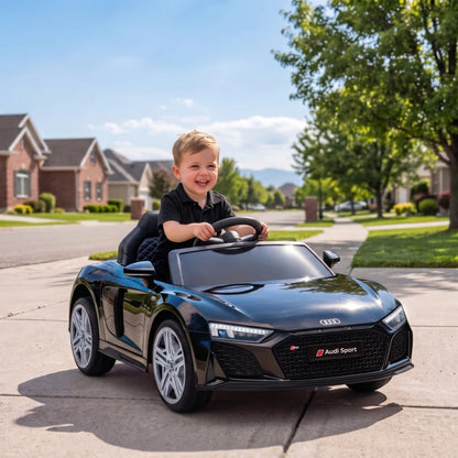 Nancy's Tonadico Elektrische Kinderauto - Audi R8 voor Kinderen - 3 Snelheidsstanden - Zwart