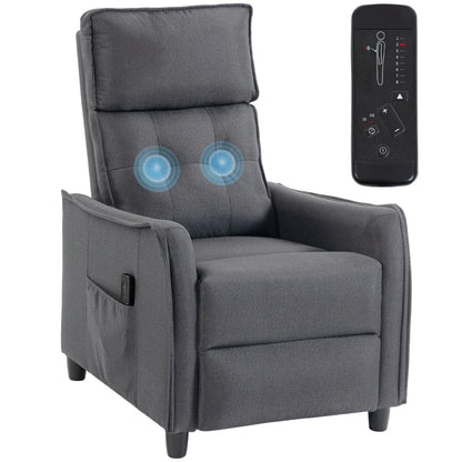 Nancy's Spilamberto Massagestoel - Relaxfauteuil - Vibratiemassage - Diepteverstelling - Grijs - Linnenlook