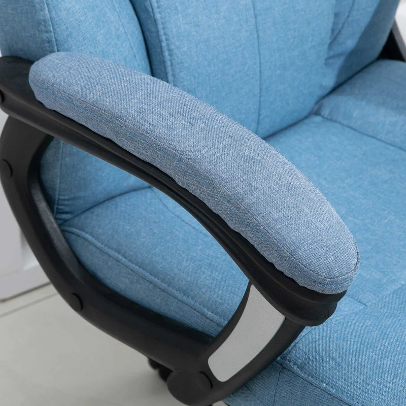 Nancy's Traves Bureaustoel - Kantoorstoel - Draaibaar - Ergonomische rugleuning - Blauw - Linnen