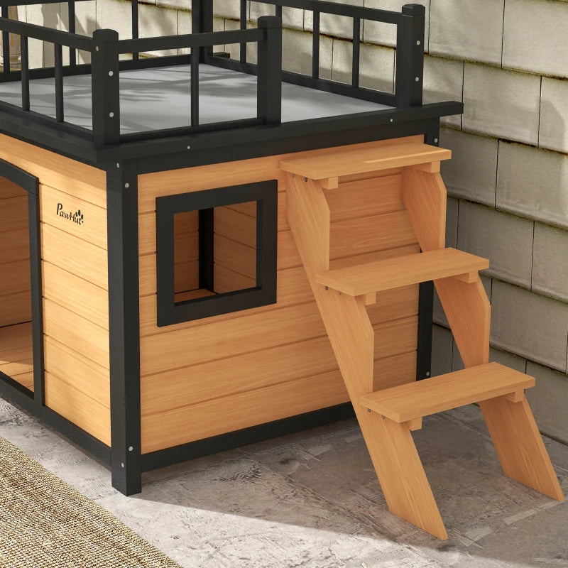 Nancy's Soraga Hondenhok - Buitenverblijf voor Honden - Dakterras - Dennenhout - ± 120 x 75 x 80 cm