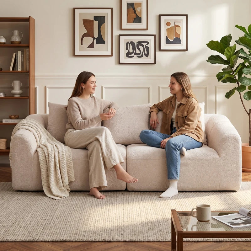 Nancy's Tergu 3-Zitsbank - Sofa - 3 Persoons Bank - Beige - Chenille Look - ± 225 x 95 x 85 cm