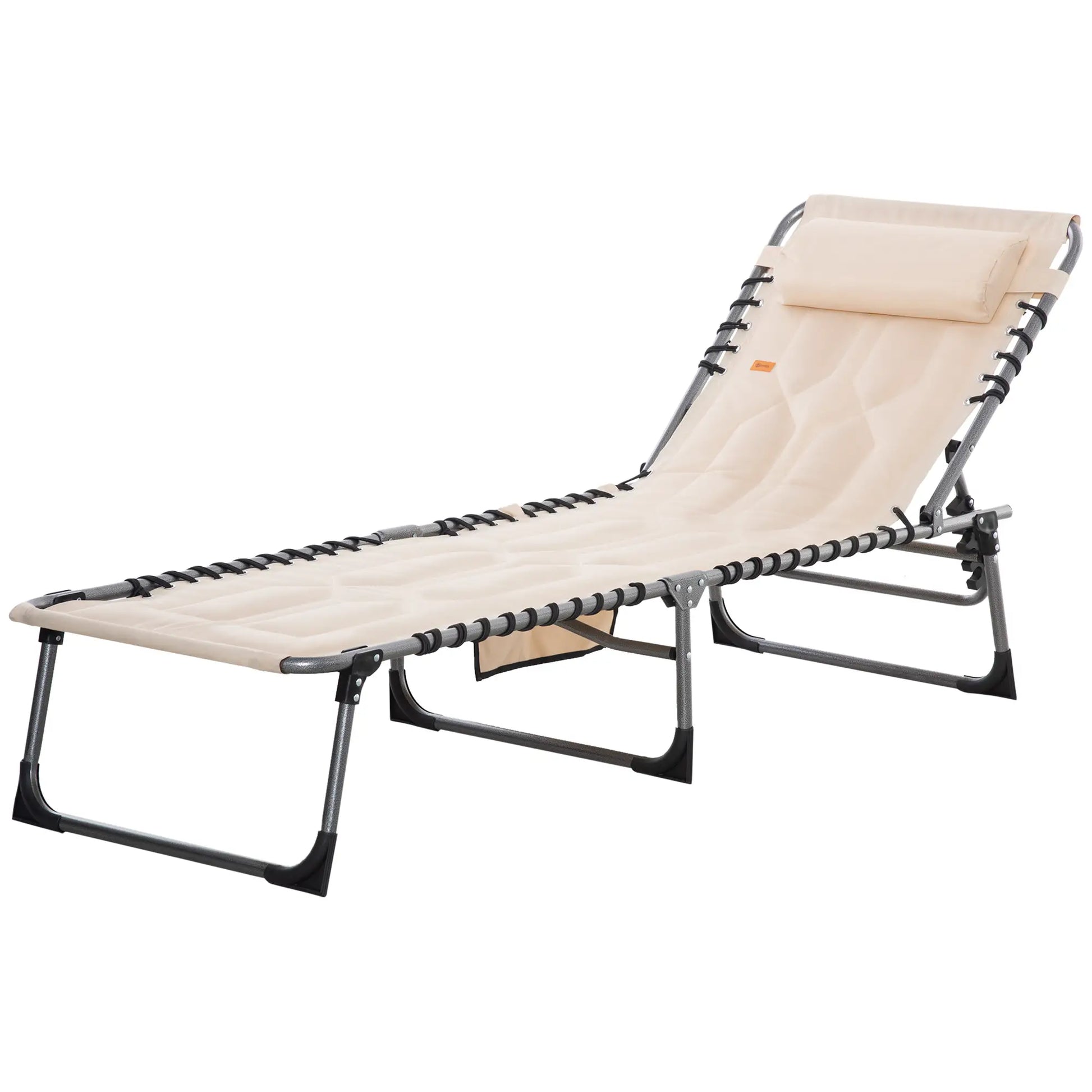 Nancy's Cermes Ligbed - Tuinligstoel - Stranbed - Loungebed - Verstelbaar - Beige