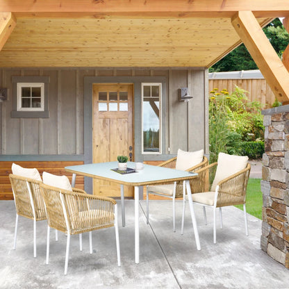 Nancy's Covas Tuinset - Zitgroep - Loungeset - 5-Delige Tuin Set - Wit / Beige
