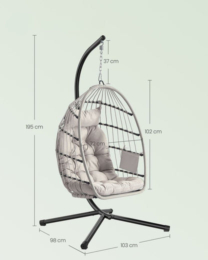 Nancy's Rovescala Loungestoel - Ei-stoel - Tuinstoel - Ergonomisch - Wit