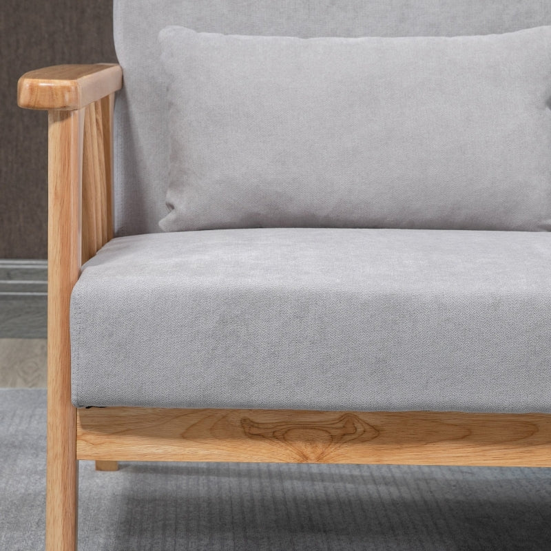 Nancy's Easton Zitbank - 2-Zits bank - Bankje - Grijs - Fluweel / Hout - ± 130 x 75 x 80 cm