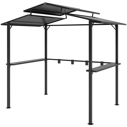 Nancy's Cossignano Barbecue Paviljoen - BBQ Afdak - BBQ Overkapping - Zwart - Staal - 250 x 160 x 250 cm