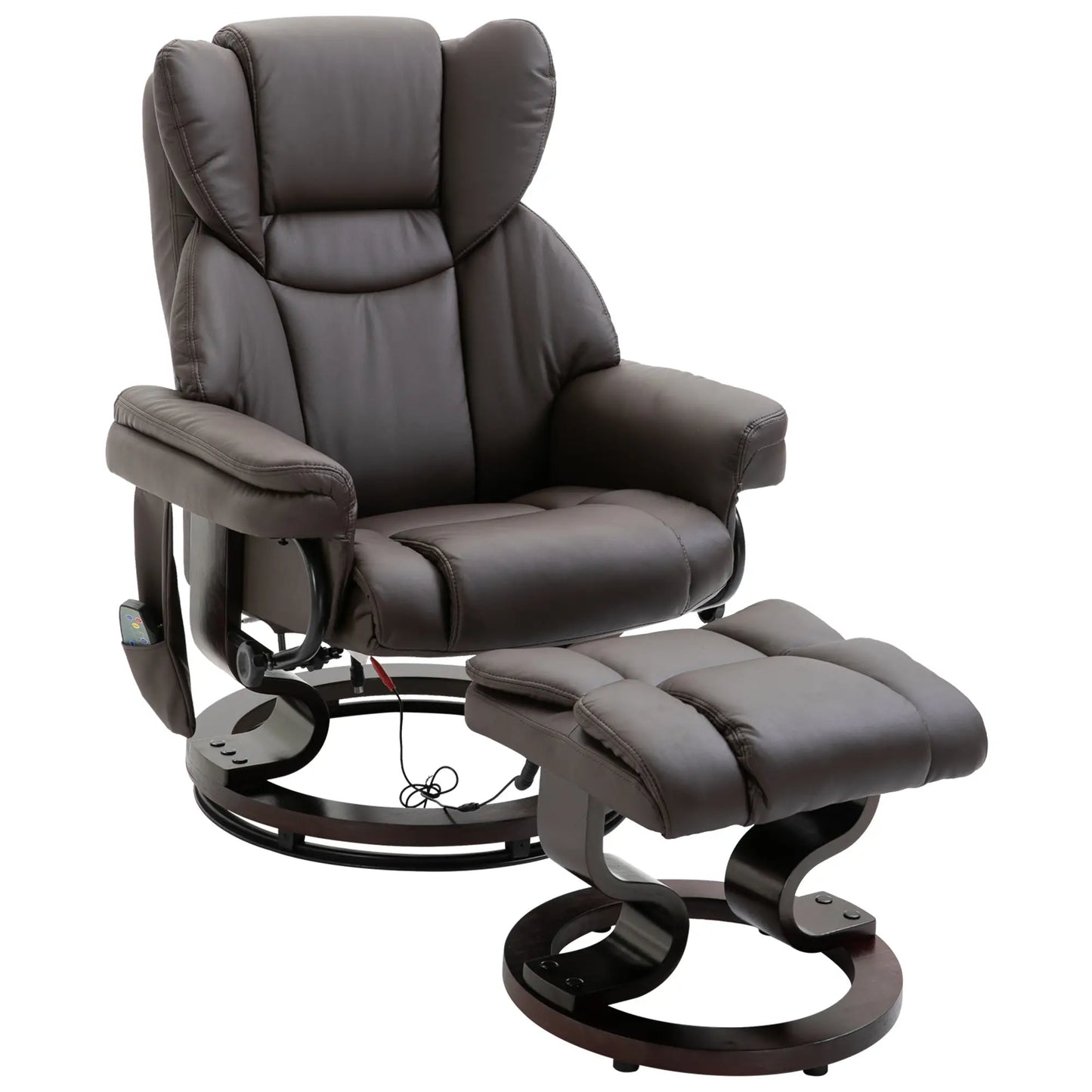 Nancy's Gonzola Massagestoel - Relaxfauteuil - Relaxstoel - Verstelbare rugleuning - Draaibaar - Bruin - Kunstleer