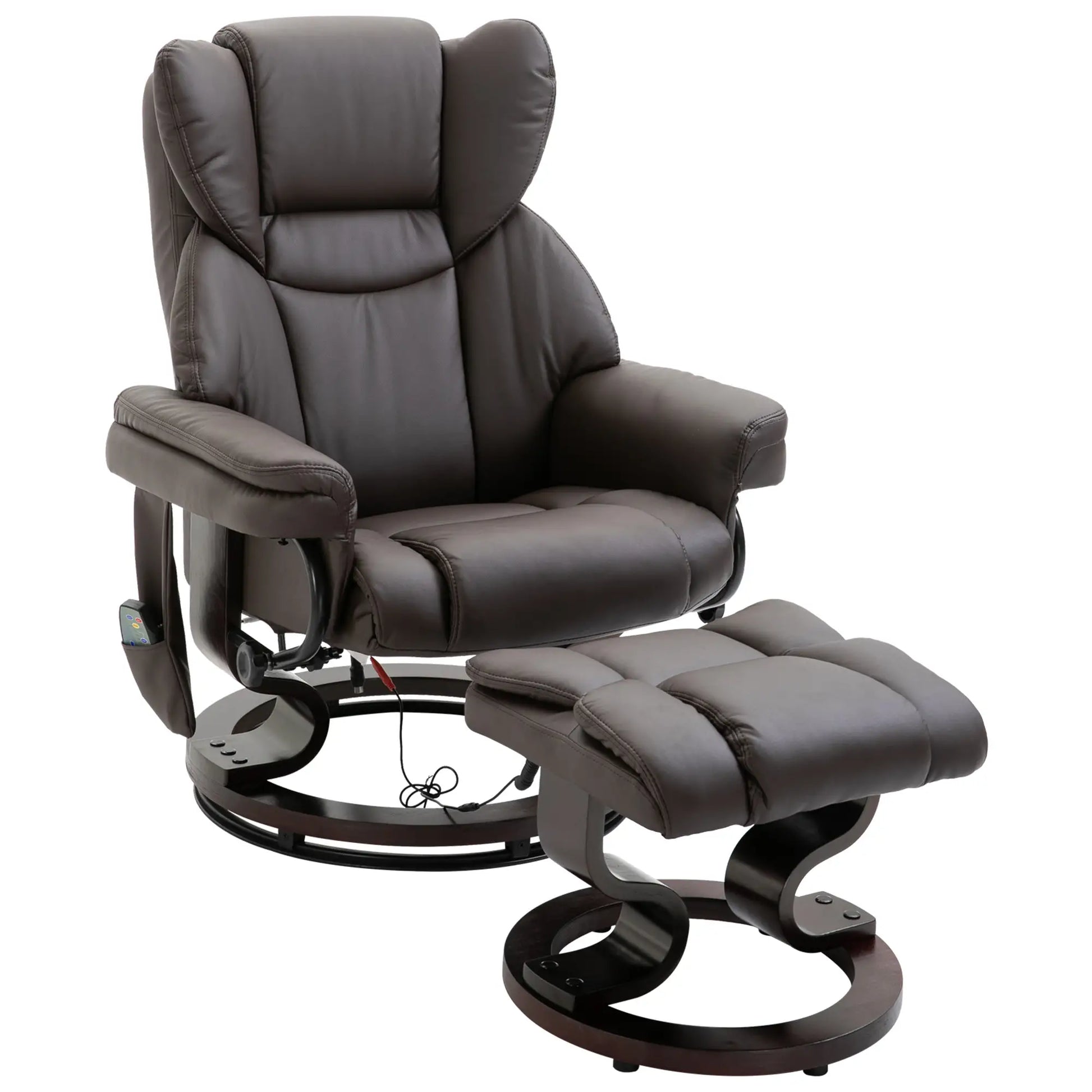 Nancy's Gonzola Massagestoel - Relaxfauteuil - Relaxstoel - Verstelbare rugleuning - Draaibaar - Bruin - Kunstleer
