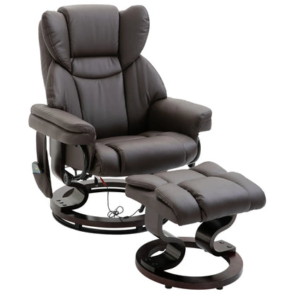 Nancy's Gonzola Massagestoel - Relaxfauteuil - Relaxstoel - Verstelbare rugleuning - Draaibaar - Bruin - Kunstleer