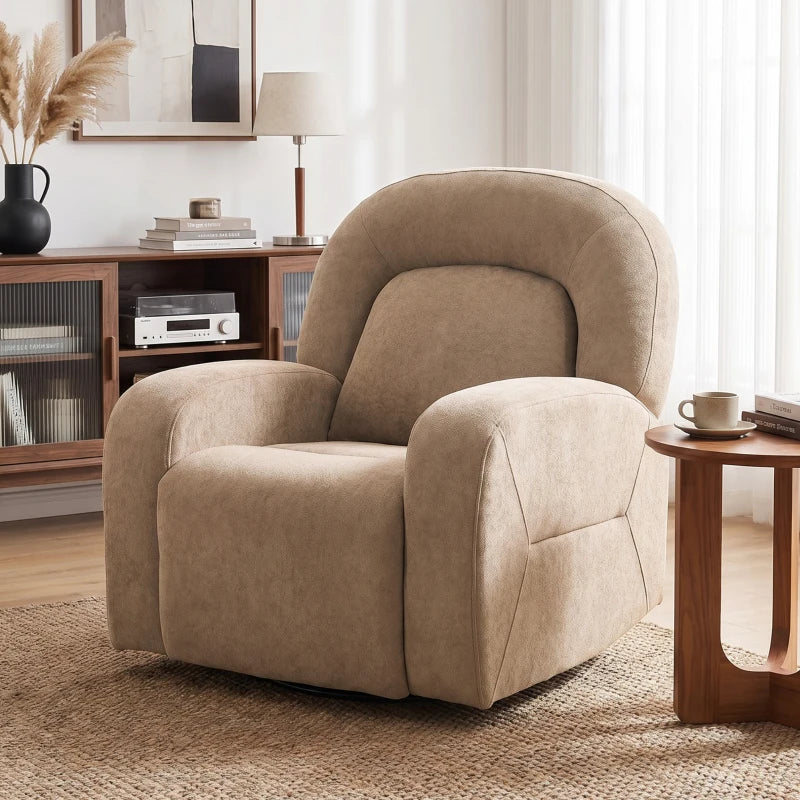 Nancy's Spinea Relaxfauteuil - Relaxstoel - Loungestoel - Verstelbaar - Draaibaar - Kaki - Fluweel